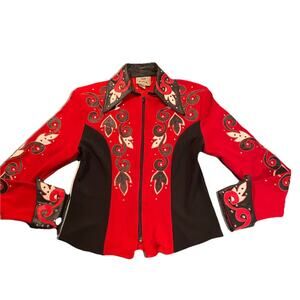 VTG 1849 Authentic Ranchwear Red Womens S Showmanship Rhinestone Riding Jacket